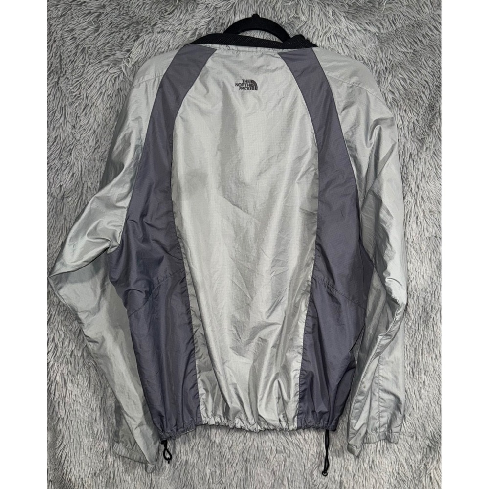 Y2K North Face Mens Lightweight Windbreaker Jacket Silver Gray Tekware Tech - Picture 4 of 4